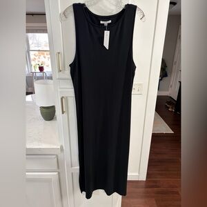 Travis Mathew  Black Ribbed-Knit  Sleeveless Dress w/ side slits